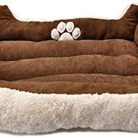 Long Rich Reversible Rectangle Pet Bed Dog Bed with Dog Paw Embroidery,Medium size, by Happycare Textiles - BESTMASCOTA.COM