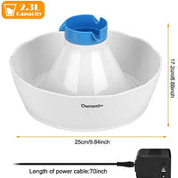 Fuente de agua para mascotas OWNPETS, 2,3 L o 0,6 galones, silenciosa, automática, fuente de agua para gatos y perros - BESTMASCOTA.COM