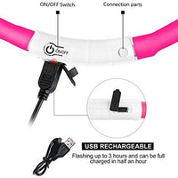 Collar LED para perro, recargable por USB, collar brillante para perro, cuello iluminado, mejora la seguridad y visibilidad de la mascota en la noche, 3 modos intermitentes, resistente al agua, collar iluminado para perros pequeños y medianos grandes - BESTMASCOTA.COM