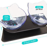 Cuenco elevado para gatos y perros pequeños, cuenco doble con cara de gato - BESTMASCOTA.COM