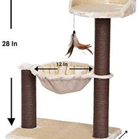 Catry, hamaca para árbol de gatos con postes de sisal natural y plumas para gatitos - BESTMASCOTA.COM