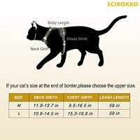 SCIROKKO - Arnés y correa para gato, a prueba de escape, ajustable, para caminar al aire libre con hebilla de seguridad, a cuadros - BESTMASCOTA.COM