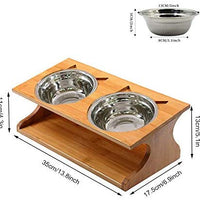 Petsoigné - Mesa de comedor para mascotas con soporte elevado de madera para mascotas, cuencos elevados con soporte oblicuo para comer más cómodamente para gatos, perros, gatitos y cachorros - BESTMASCOTA.COM