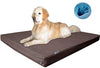 Dogbed4less Cama para perro de espuma viscoelástica prémium, ortopédica, forro impermeable, funda de tela vaquera duradera lavable y funda exterior de segunda calidad, 7 tamaños, color marrón - BESTMASCOTA.COM