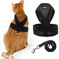 PUPTECK X-Figura Arnés para gato con correa – cuello ajustable a prueba de escape, chaqueta de malla para gatitos, cachorros - BESTMASCOTA.COM