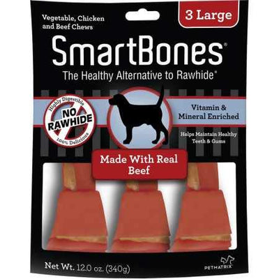 Smartbones - Masticable de carne de vacuno para perro, grande, 3 piezas/paquete - BESTMASCOTA.COM