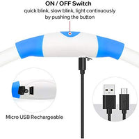 Collar de perro recargable por USB, LED, brilla en la oscuridad, collar para mascotas, resistente al agua, cortable, de TPU, para perros pequeños, medianos y grandes - BESTMASCOTA.COM