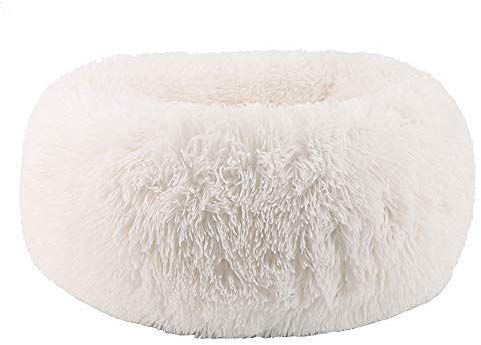 Cama redonda de felpa suave y moderna WonderKathy para gatos o perros pequeños, cama de tamaño mediano para perros, gatos y gatos que se calientan solo, para otoño e invierno, para interior y para dormir, acogedora, para gatitos - BESTMASCOTA.COM