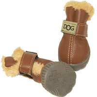 Botas antideslizantes para perros, envío desde Estados Unidos, zapatos calientes para el invierno, antideslizantes, protectores de patas, set de 4 piezas con un anillo de pelo - BESTMASCOTA.COM