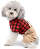 SMALLLEE_LUCKY_STORE Pet Clothes for Small Dog Cat Red Plaid Shirts Sweater with Khaki Overalls Pants Jumpsuit - BESTMASCOTA.COM