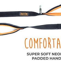 Mighty Paw - Correa para perro con dos asas, 6 pies, doble correa con asa de tráfico y mosquetón. 2 asas para perros grandes y tiradores. - BESTMASCOTA.COM