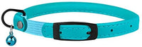 Bronzedog - Collar de piel para gato, con cascabel, color negro, azul, rosa, verde, amarillo y gris - BESTMASCOTA.COM