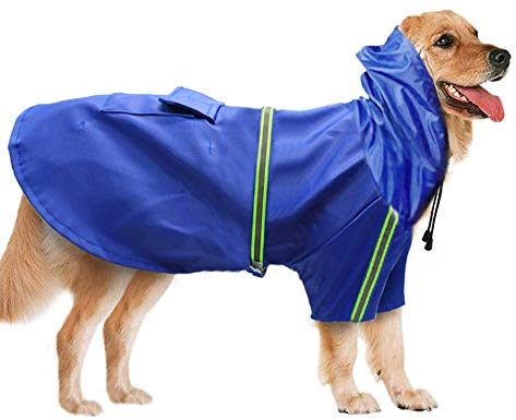 Chubasquero impermeable ajustable con capucha para perros y mascotas,  chaqueta impermeable reflectante para perros, ropa impermeable para perros  pequeños, medianos, L (XXL, rosa) JFHHH pequeña