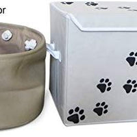 Feline Ruff - Caja de almacenamiento para juguetes de perro, tamaño grande Cesta de almacenamiento de juguetes para mascotas de 16.0 x 12.0 in con tapa. Cubo de lona plegable perfecto para juguetes y accesorios de gato. - BESTMASCOTA.COM