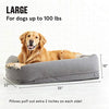 BarkBox - Cama de espuma viscoelástica para perro, alivio de articulaciones ortopédicas de felpa, 2 – 1 caja o cama de almohada, lavable a máquina + funda extraíble; forro impermeable, incluye juguete chirriador - BESTMASCOTA.COM