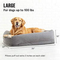 BarkBox - Cama de espuma viscoelástica para perro, alivio de articulaciones ortopédicas de felpa, 2 – 1 caja o cama de almohada, lavable a máquina + funda extraíble; forro impermeable, incluye juguete chirriador - BESTMASCOTA.COM
