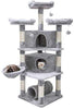 Hey-bro - Árbol para gatos con postes de sisal, 2 condominios de felpa más grandes, hamaca para gatitos, gatos y mascotas de 65 pulgadas - BESTMASCOTA.COM