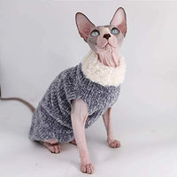 Kitipcoo Sphynx - Ropa de invierno para gatos, abrigo de pelo sintético cálido, abrigo de cuello alto para gatos, pijamas para gatos y perros pequeños, suéteres para gatos sin pelo - BESTMASCOTA.COM