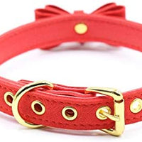 Collar de piel sintética con lazo para gato, con campana, gato, gato, ajustable, de seguridad - BESTMASCOTA.COM