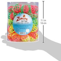 Zanies de plástico entramado bolas Cat Toy Canister, 50-Pack - BESTMASCOTA.COM