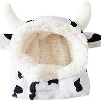 Negro y Blanco Pet Sombrero Para Gatos & Perros Pequeños Funny Pet de las Vacas locas cosplay costume con orejas de peluche - BESTMASCOTA.COM