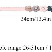 Axgo - Collar ajustable de piel sintética para gato, diseño de margaritas y diamantes de imitación, 0.5 x 13.4 in, color rosa - BESTMASCOTA.COM