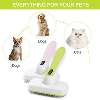 Ylong - Juego de brochas de aseo para mascotas y cepillo de masaje para perros y gatos, fácil de limpiar, herramientas de aseo para pelo largo a pelo corto (2 unidades, rosa y verde) - BESTMASCOTA.COM