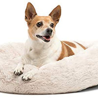 Best Friends by Sheri Lux Fur Donut Cuddler (varios tamaños) - Cama redonda para gatos y perros, alivio ortopédico, autocalentamiento y acogedor para un sueño mejorado, Prime, lavable a máquina, parte inferior resistente al agua - BESTMASCOTA.COM