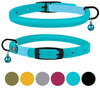 Bronzedog - Collar de piel para gato, con cascabel, color negro, azul, rosa, verde, amarillo y gris - BESTMASCOTA.COM