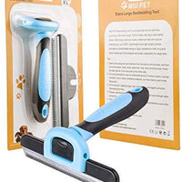 Herramienta de despojo para mascotas y cepillo de aseo para perros y gatos – 4.0 in y 5.0 in de ancho hoja de seguridad de acero inoxidable, reduce drásticamente la pérdida para mascotas pequeñas, medianas y grandes por MIU COLOR, XL, Azul - BESTMASCOTA.COM