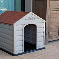 Internet's Best Outdoor Dog House | Cómodo refugio fresco | Diseño de plástico duradero | Caseta | Uso en interiores o exteriores - BESTMASCOTA.COM