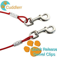 Petey's Pet Products - Cable de amarre para perros, 16 pulgadas, chapado en cromo, antióxido, ideal para acampar o el jardín, apto para arnés, correa y accesorios de cadena - BESTMASCOTA.COM