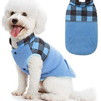 Chaleco polar para perro de SCIROKKO, chaleco de invierno con lado impermeable – Ropa reversible para mascotas para clima frío – chamarra a cuadros para cachorros y gatos - BESTMASCOTA.COM