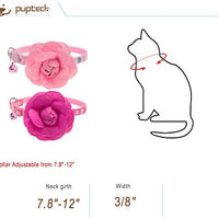 PUPTECK - Collar de gato con accesorios de flores extraíbles y campana – ajustable, desprendimiento - BESTMASCOTA.COM