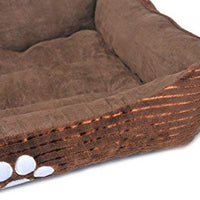 Long Rich Reversible Rectangle Pet Bed Dog Bed with Dog Paw Embroidery,Medium size, by Happycare Textiles - BESTMASCOTA.COM