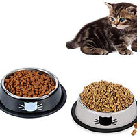 Cuenco de acero inoxidable para gatos, de acero inoxidable, para gatos, gatos, conejos, gatos, platos pintados, fácil de limpiar, duradero, para alimentos y agua - BESTMASCOTA.COM