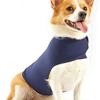 Furubaby Ansiedad Perro Abrigo una camisa Calm Down Perro Chaqueta para xs Pequeño Mediano Grande XL Perros | Color Sólido Azul Gris Verde Rosa Thunder Dog Wrap(Dark Blue) - BESTMASCOTA.COM