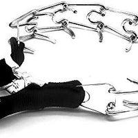 Wellbro collar de entrenamiento con dientes de metal para perros grandes y medianos (Pit Bull, pastor alemán), con hebilla a presión de liberación rápida y puntas de hule, plateado y regulable - BESTMASCOTA.COM