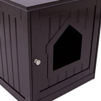 Casa para gatos decorativa y mesa auxiliar Internet's Best, casa para mascota de interior con cerramiento de caja de arena - BESTMASCOTA.COM