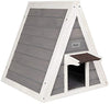 Petsfit - Casa de gato triangular para exteriores con puerta de escape para todos los gatos - BESTMASCOTA.COM