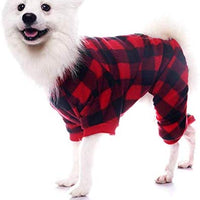 SCENEREAL - Pijama para mascotas, diseño de cuadros rojos, ropa suave - BESTMASCOTA.COM