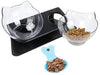 Cuenco elevado para gatos y perros pequeños, cuenco doble con cara de gato - BESTMASCOTA.COM