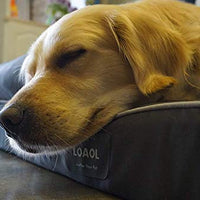 LOAOL - Colchón ortopédico para cama de mascotas, de espuma viscoelástica, resistente al agua, 4 pulgadas, con funda intercambiable - BESTMASCOTA.COM