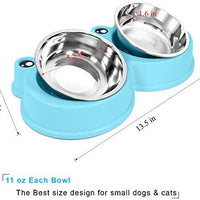 UPSKY - Cuencos dobles para gatos, para modelar, alimentador de agua alimentaria, antideslizante, acero inoxidable, para conejo y mascotas - BESTMASCOTA.COM