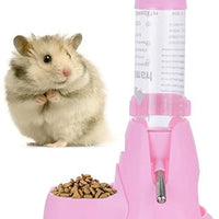 Guardians - Botella de agua para hámster, botella de agua automática para mascotas con contenedor de alimentos, base para choza, para colgar, botellas de alimentación de agua, dispensador automático para animales pequeños - BESTMASCOTA.COM