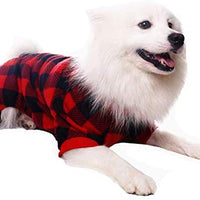 SCENEREAL - Pijama para mascotas, diseño de cuadros rojos, ropa suave - BESTMASCOTA.COM