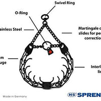 Herm Sprenger - Collar de entrenamiento para perro de acero inoxidable negro con cuello giratorio ultra Plus para mascotas, collar sin tirones para perros, collar de entrenamiento antitirones fabricado en Alemania - BESTMASCOTA.COM
