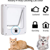 URBEST puertas para gatos, (versión mejorada) puerta magnética para mascotas con 4 vías de bloqueo giratorio para gatos, gatitos y gatitos - BESTMASCOTA.COM