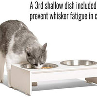 PetFusion - Cuencos elevados para perros, cuencos para gatos (4 pulgadas, 8 pulgadas de altura), bambú con sello resistente al agua. Cuencos elevados de acero inoxidable de grado alimenticio de EE. UU. - BESTMASCOTA.COM