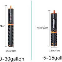 HITOP calentador de acuario ajustable con cubierta protectora, 25 W, 30 W, 50 W, 100 W, 120 W, calentador de tanque de peces y tortugas para 3 galones a 35 galones de agua dulce y termostato de agua de mar - BESTMASCOTA.COM